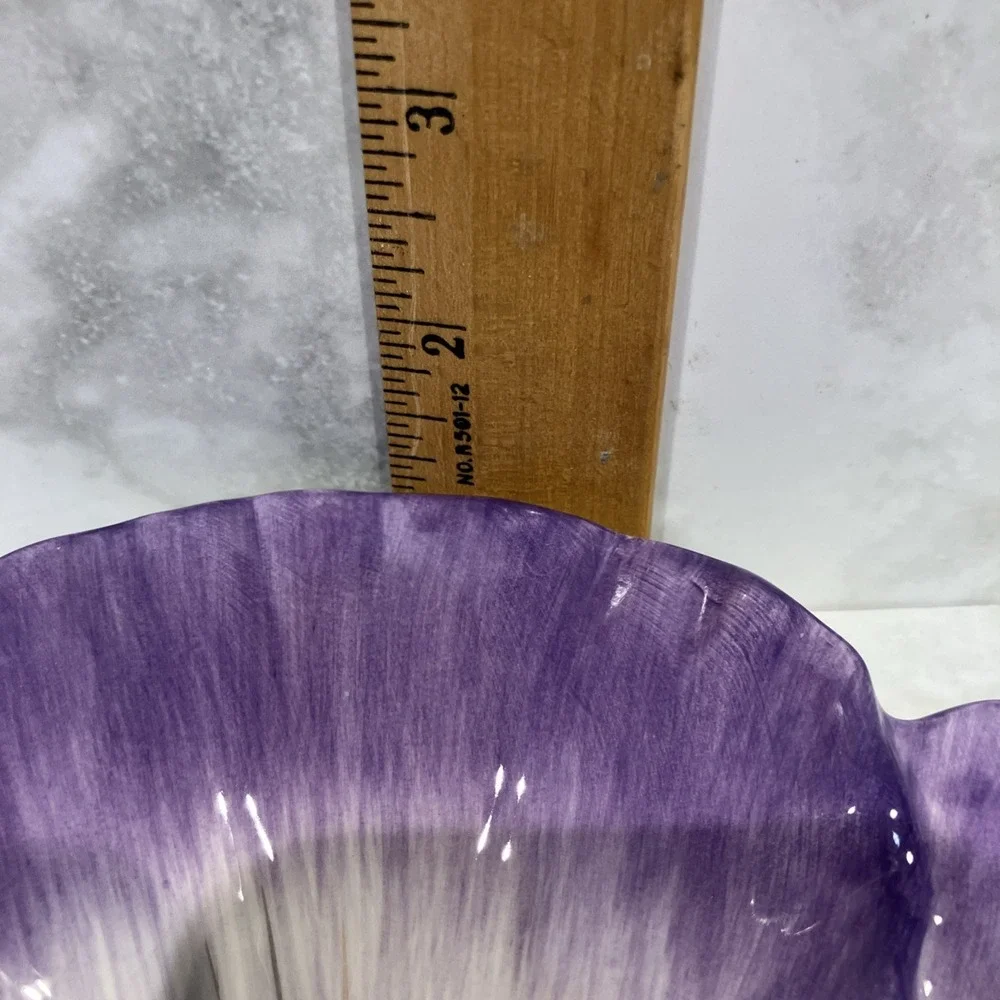 Fitz and Floyd Flower Plate Purple Halcyon Pansy Appetizer Plate Classics 9